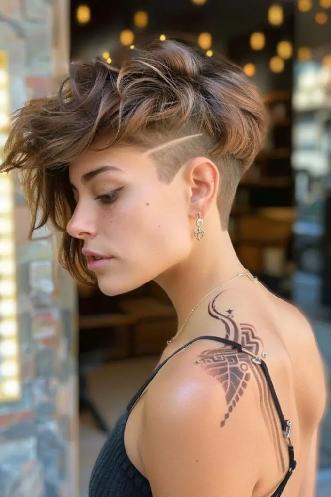 Asymmetrical mohawk with shaved side