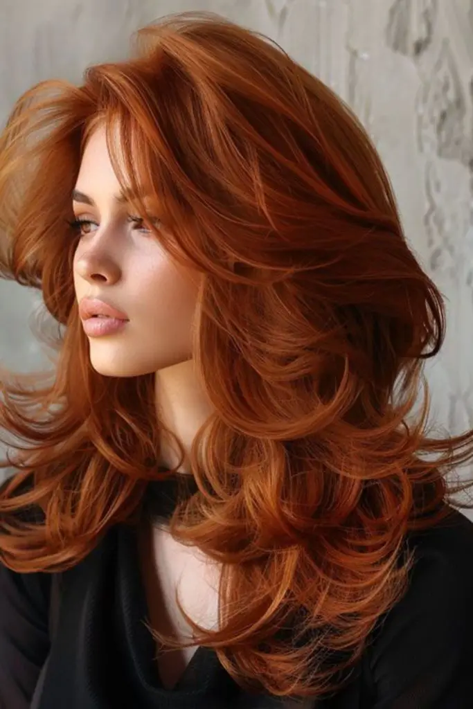Fiery layers exuding autumn warmth.