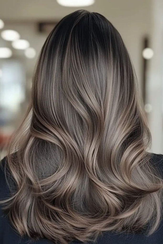 Cool mocha ash with frosty accents.