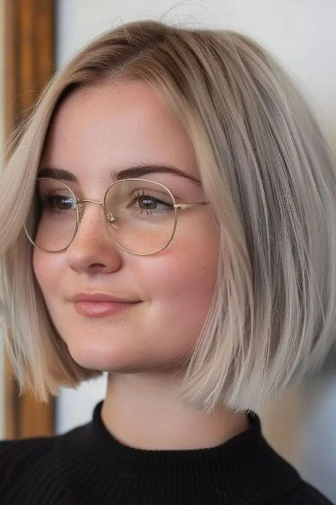 Straight blunt bob for clean silhouette.