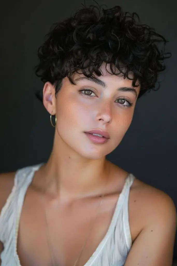 Playful cropped curls full of bounce.