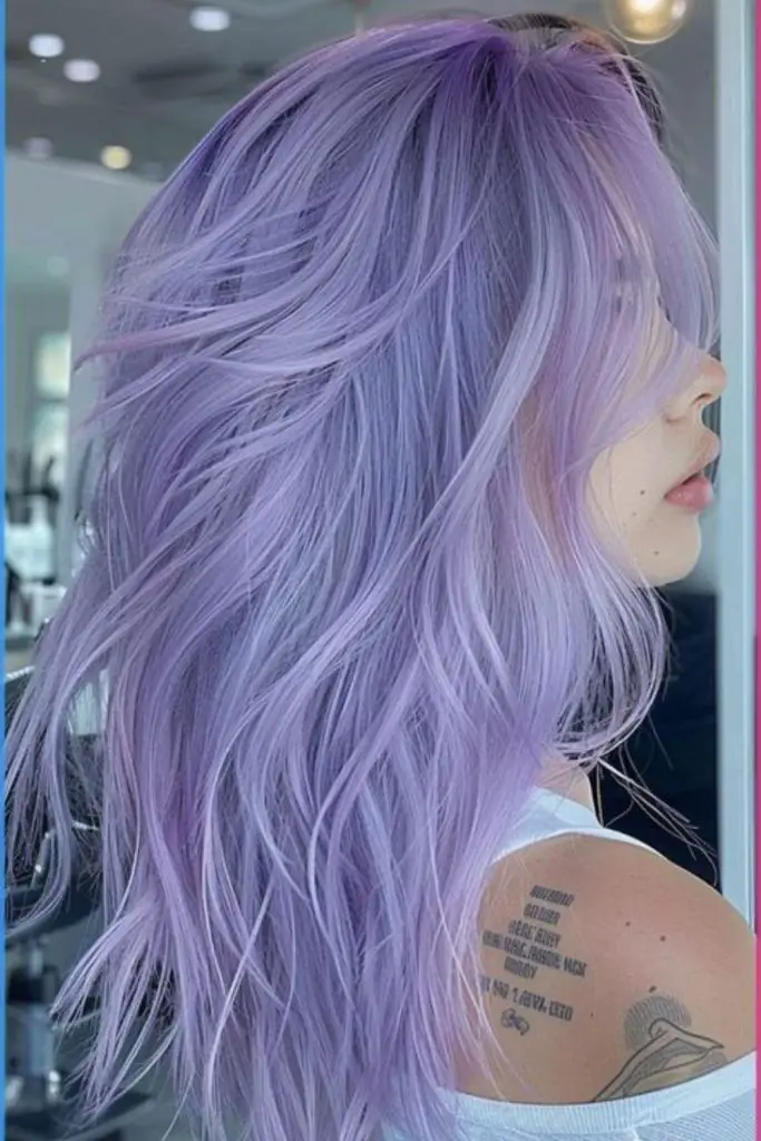 Sleek pastel lavender tones with calm elegance.