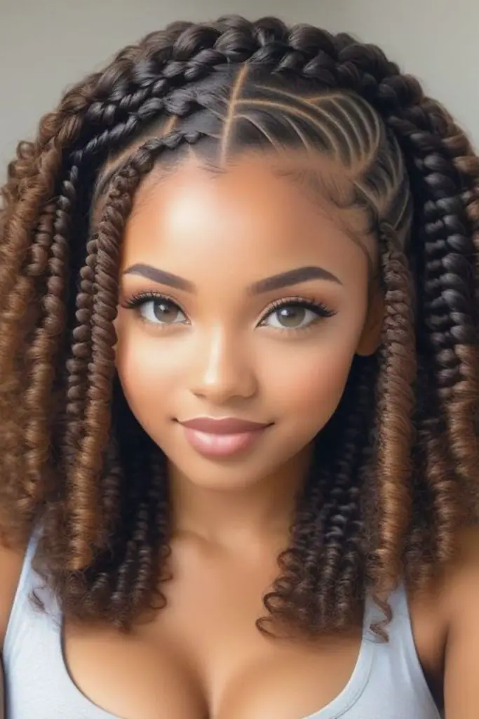 Thick, sleek, straight-back braided hairstyle.