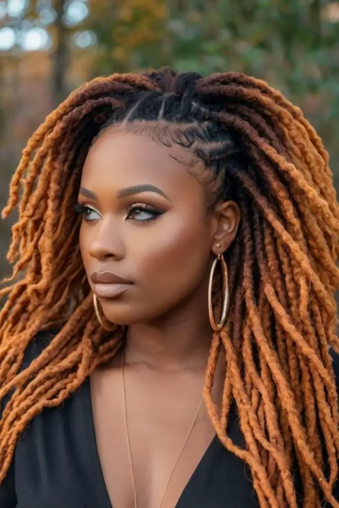 "Effortlessly chic, flowing goddess locs."
