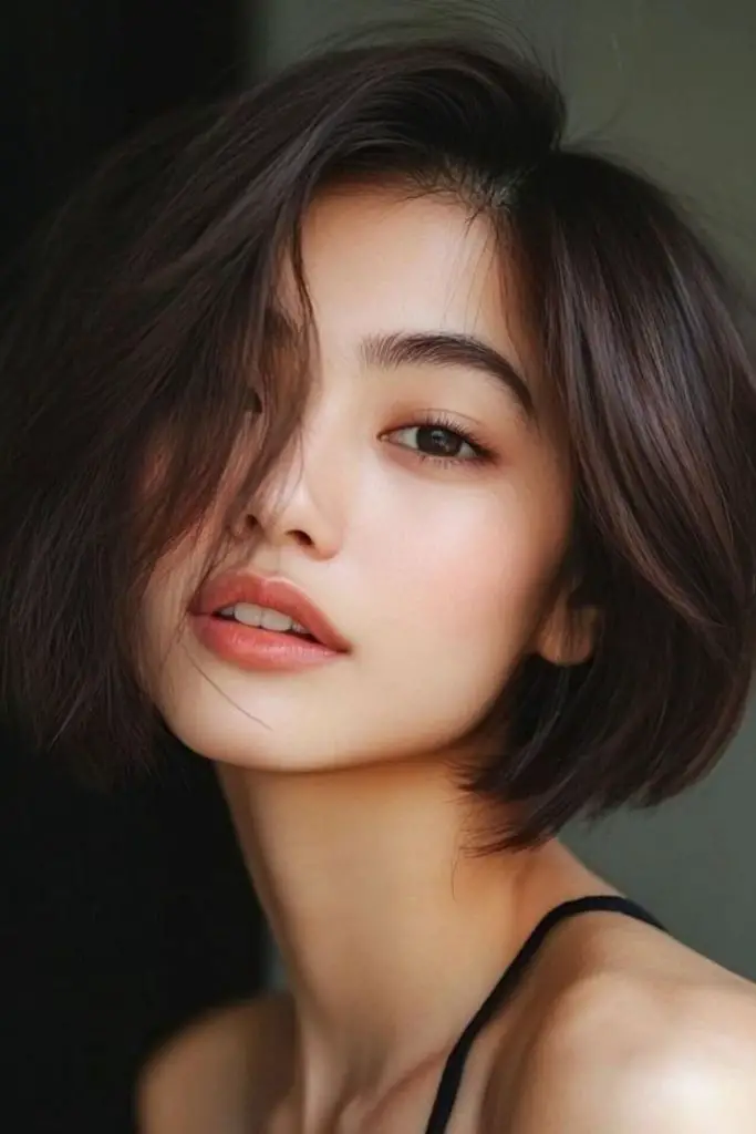 Short stacked bob with added volume layers.