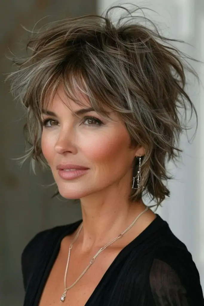 Layered shaggy cut full of energy.