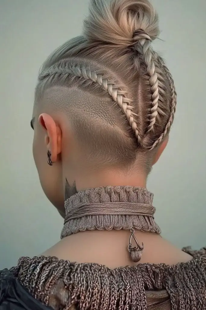 Shaved patterns showcasing bold creativity.
