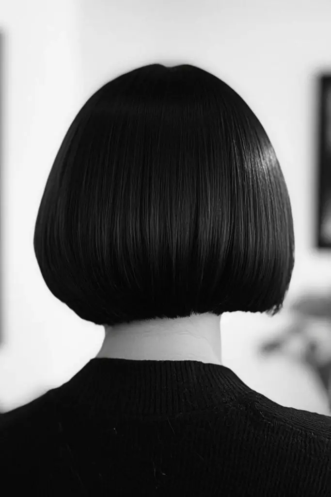 Sharp, sleek bob with clean lines.