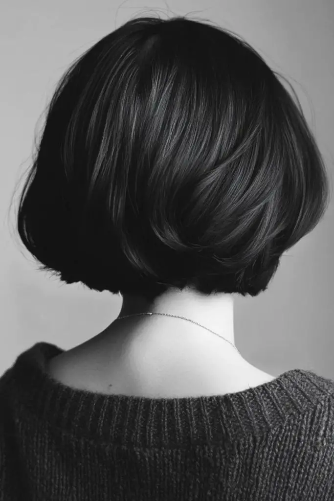 Relaxed, tousled bob with natural waves.