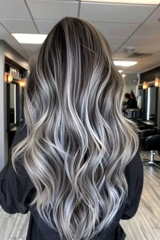 Silvery ash brown with layered contrasts.