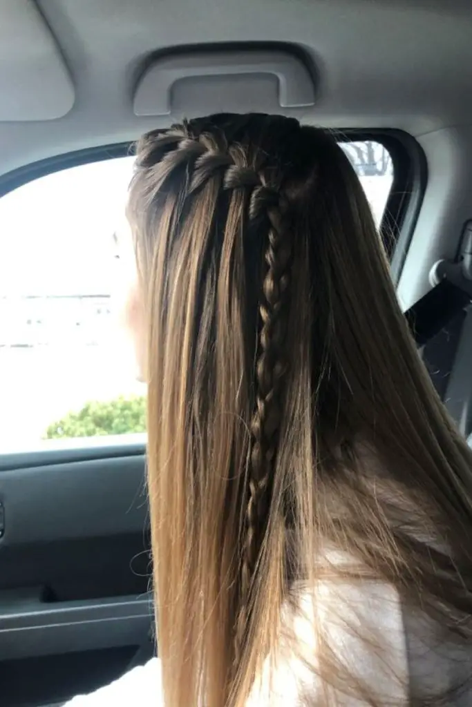 Waterfall braid with magical allure.