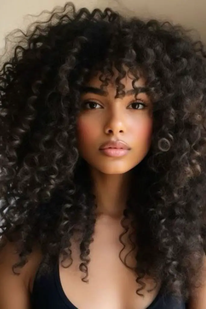 "Bold, wild afro curls for natural beauty."