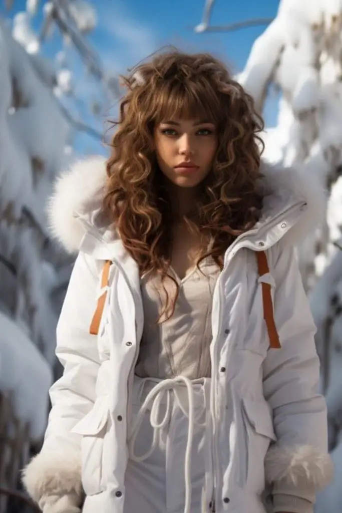 "Twisted hair with curls for alpine sophistication."