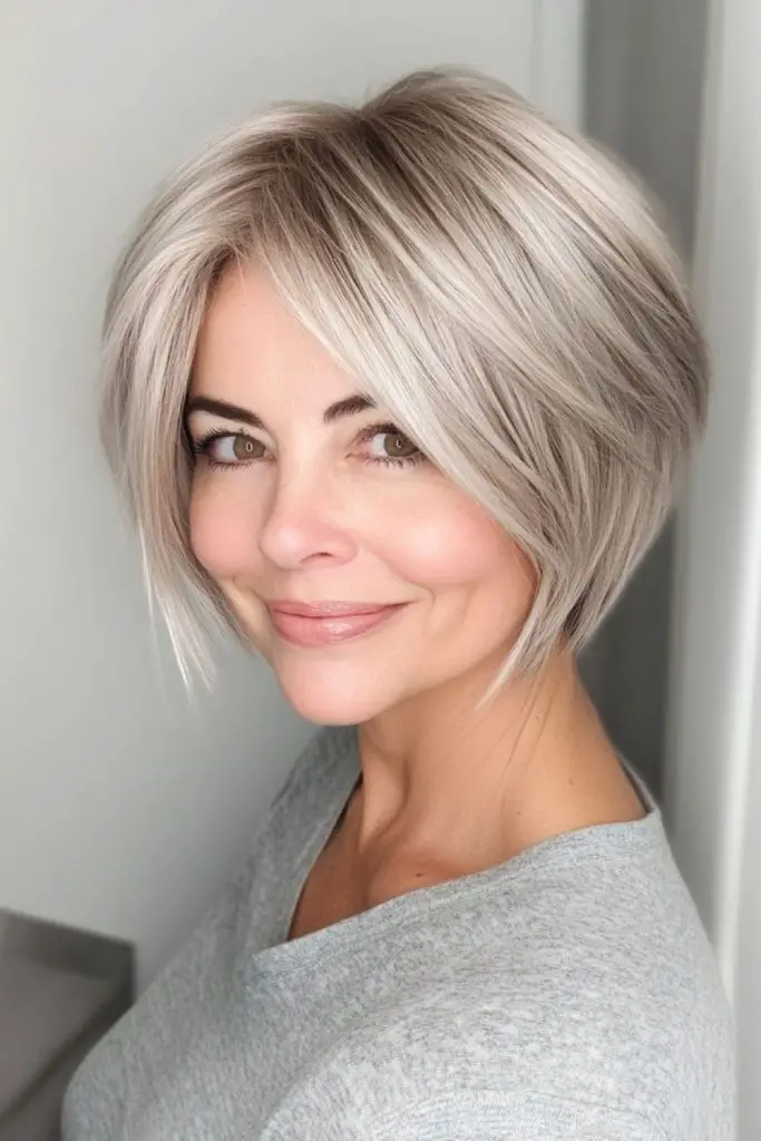 "Sharp, geometric angular bob for contrast."
