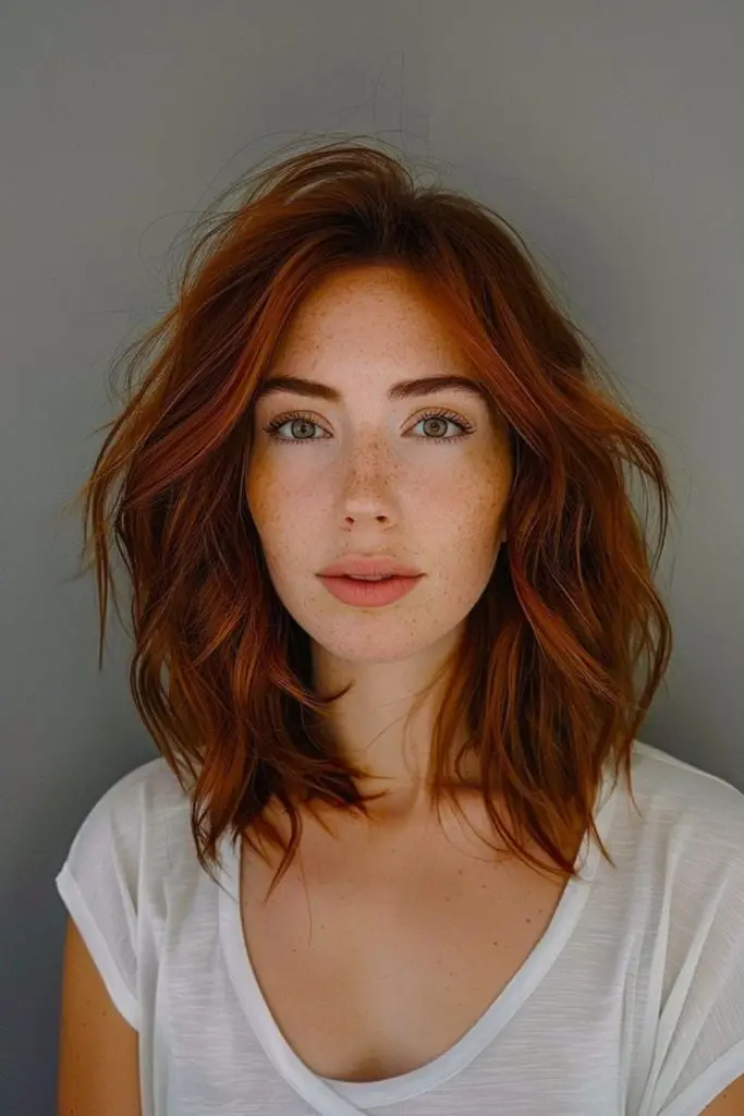 "Edgy layered cut with messy texture."