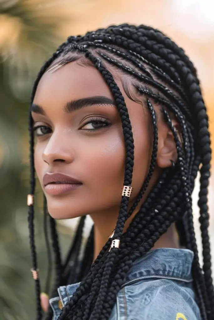 X-shaped and circular braided design.