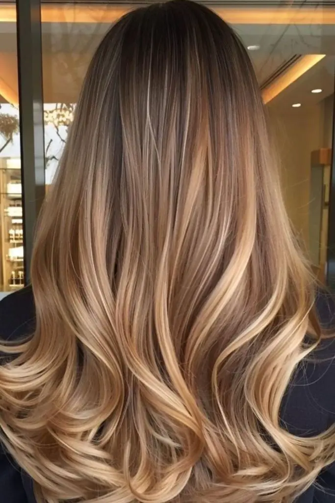 Curled ends adding volume to long layers.
