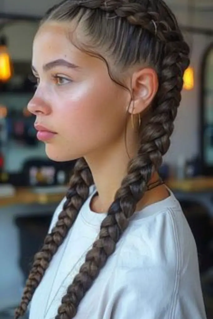 Dynamic double twists offering a playful, defined style.