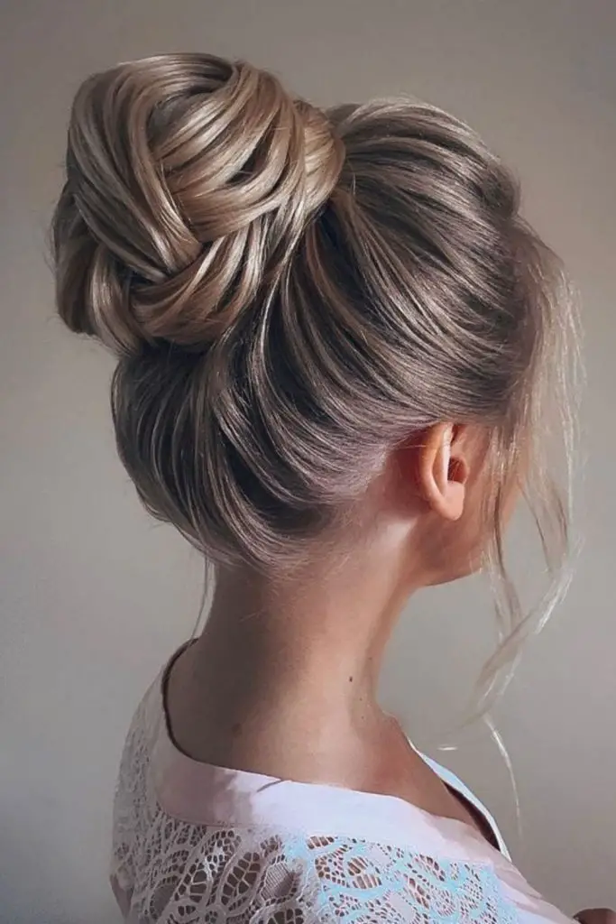 "High bun for extra height and fullness."