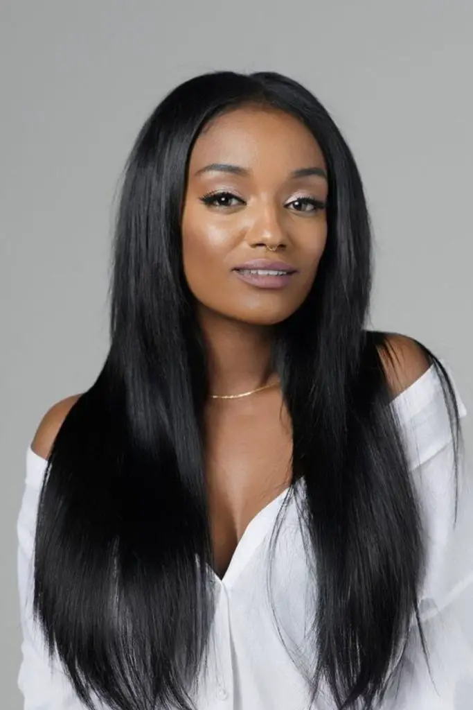 "Silk press with high-volume root lift."