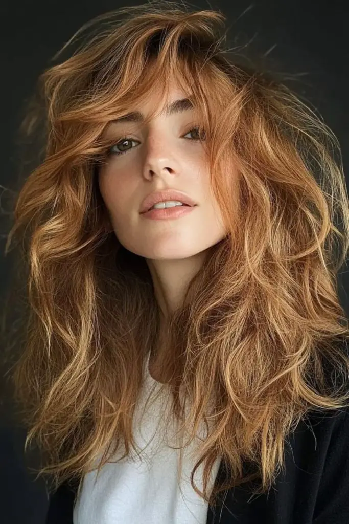 Tousled, carefree bangs for a relaxed vibe.