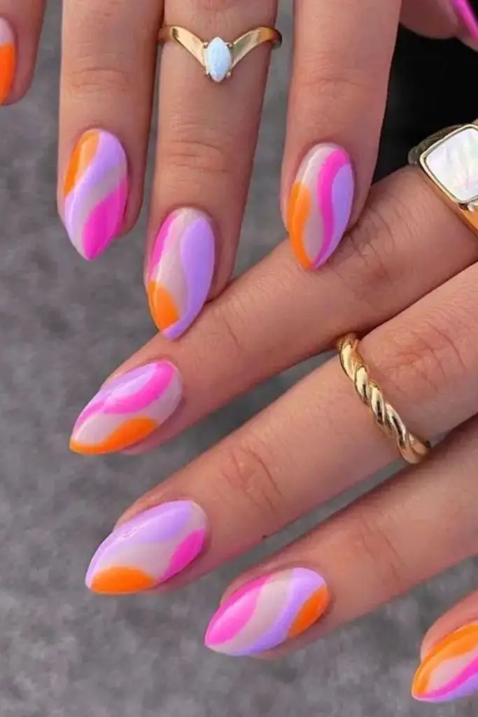 80s-inspired nails with modern, bold designs.