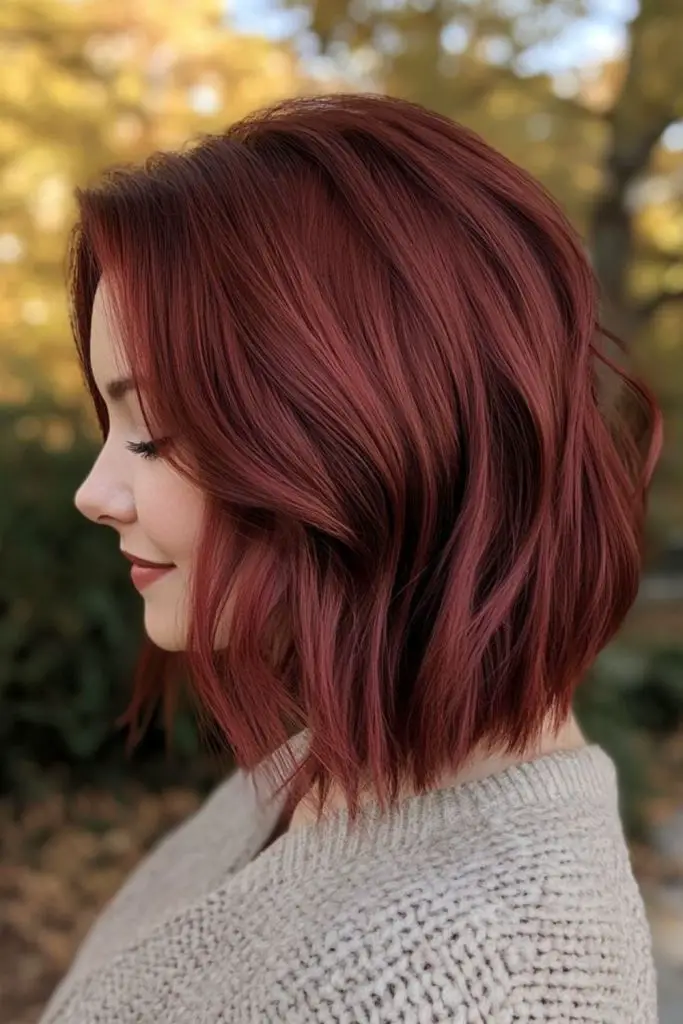 Ruby waves blazing with fiery elegance.