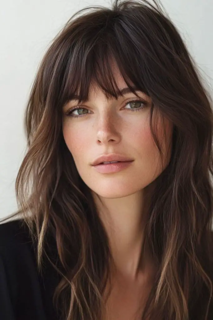 Bold, short bangs for a youthful edge.