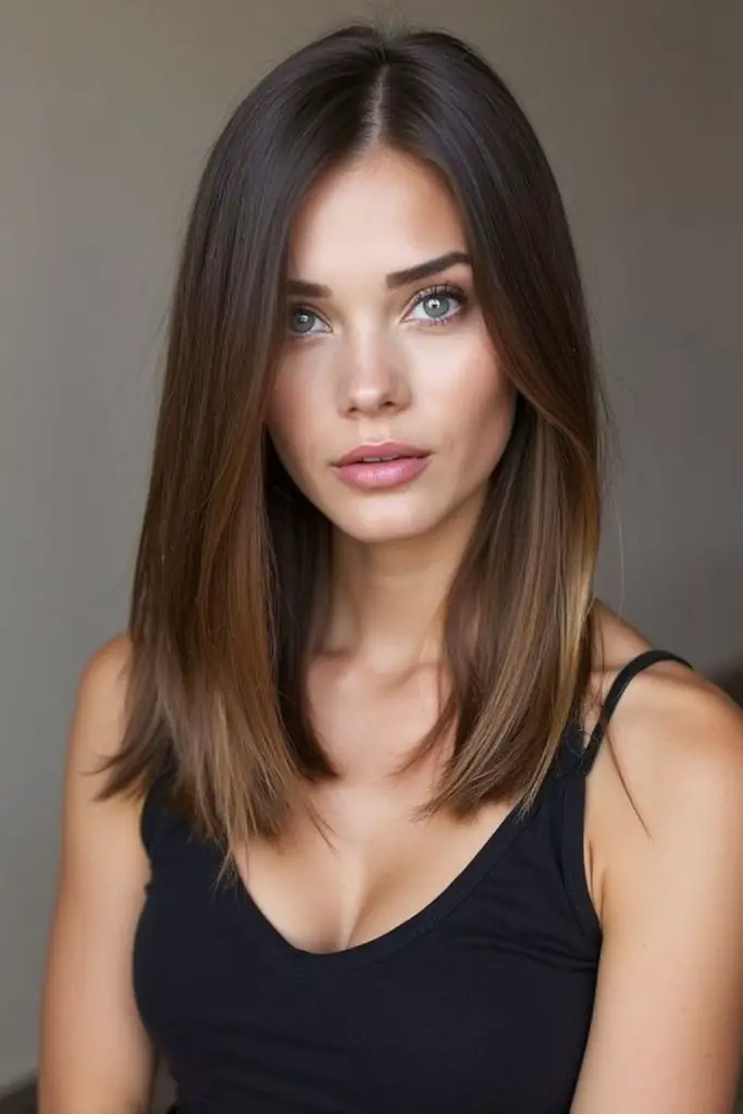 Sleek straight strands for polished look.