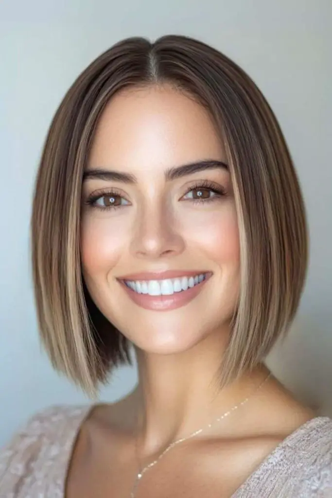 "Blunt bob cut thickening fine hair."