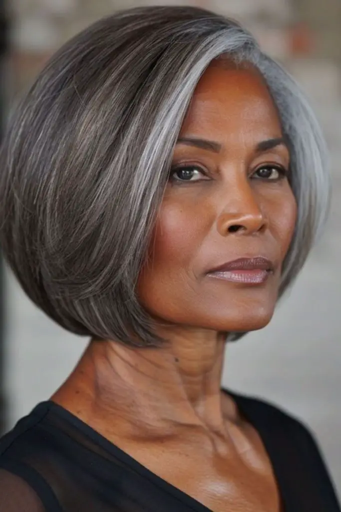 Playful textured bob cut styled in elegant way.
