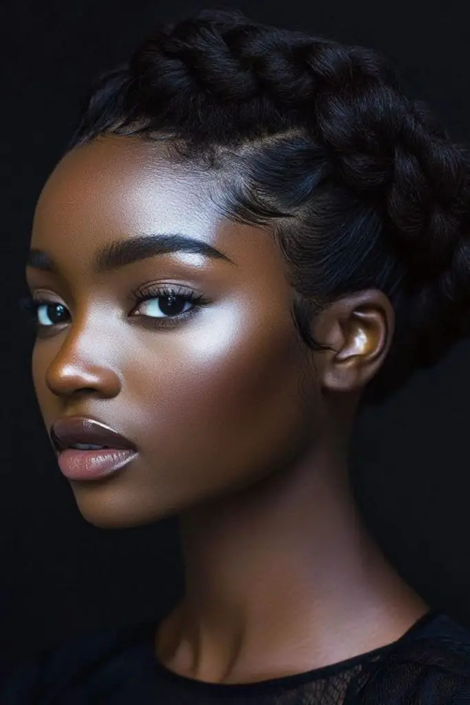 Soft, intricate wool halo braid design.