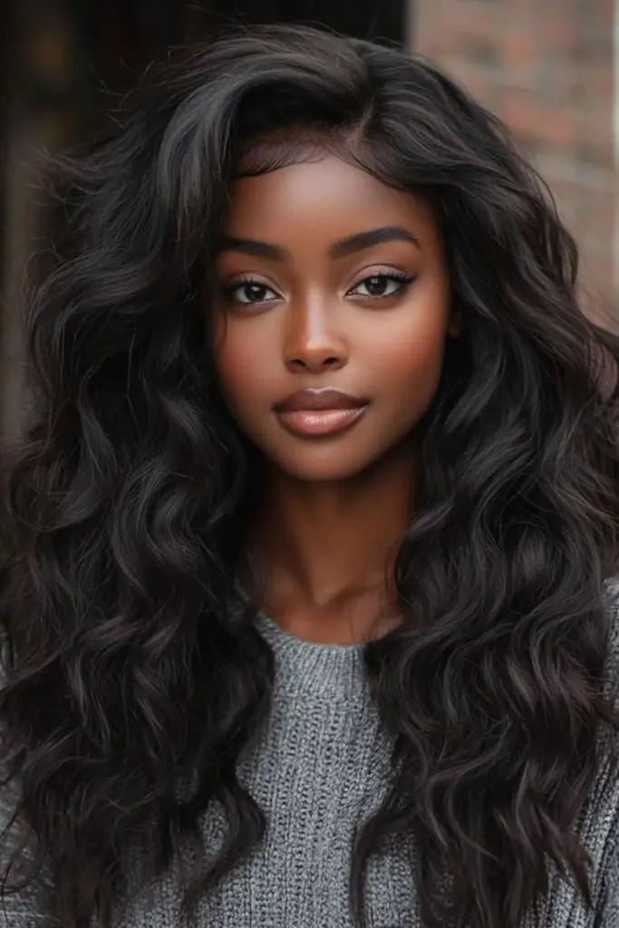 Big, voluminous wool waves for drama.