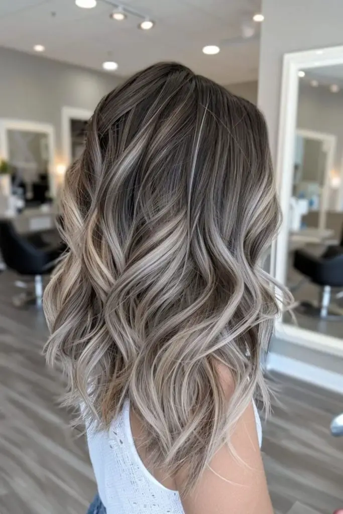 Smoky gray with muted blonde streaks.