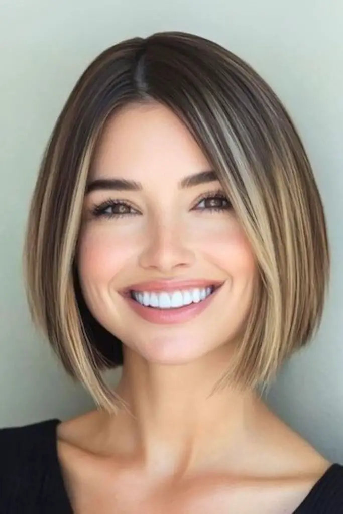 Bold blunt bob with thick ends.