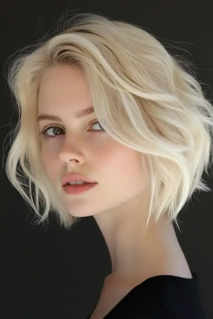 Feathered, lightweight bob with soft layers.