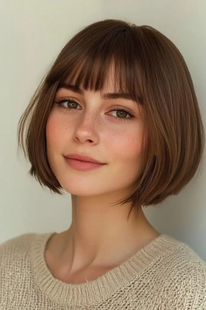Chic tousled bob with natural waves.