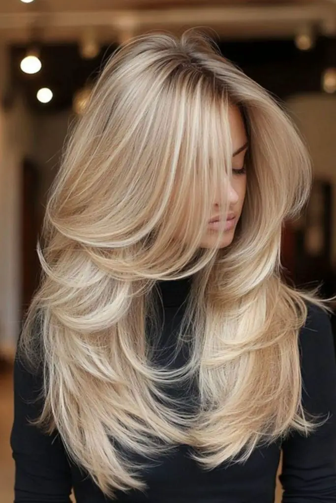 Delicate, icy layers with wispy texture.