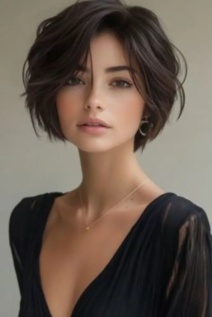 Geometric bob with razor-sharp edges.