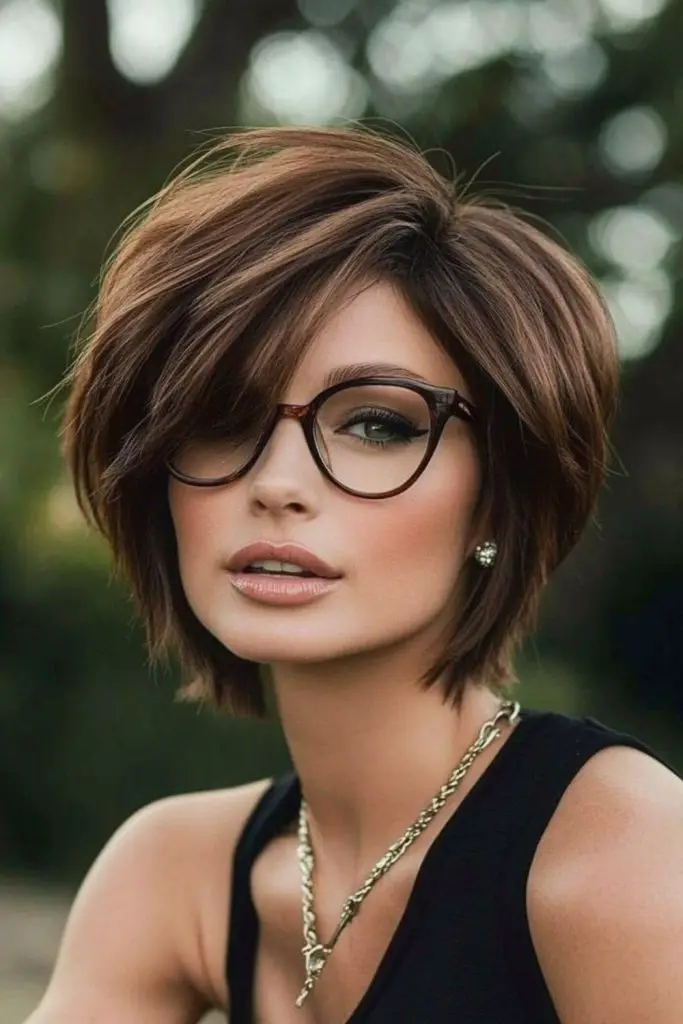 Airy layered bob with soft flow.