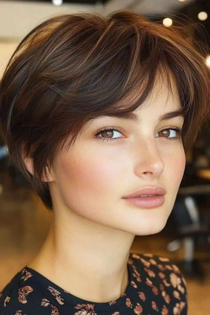 Super short bob with sleek finish.