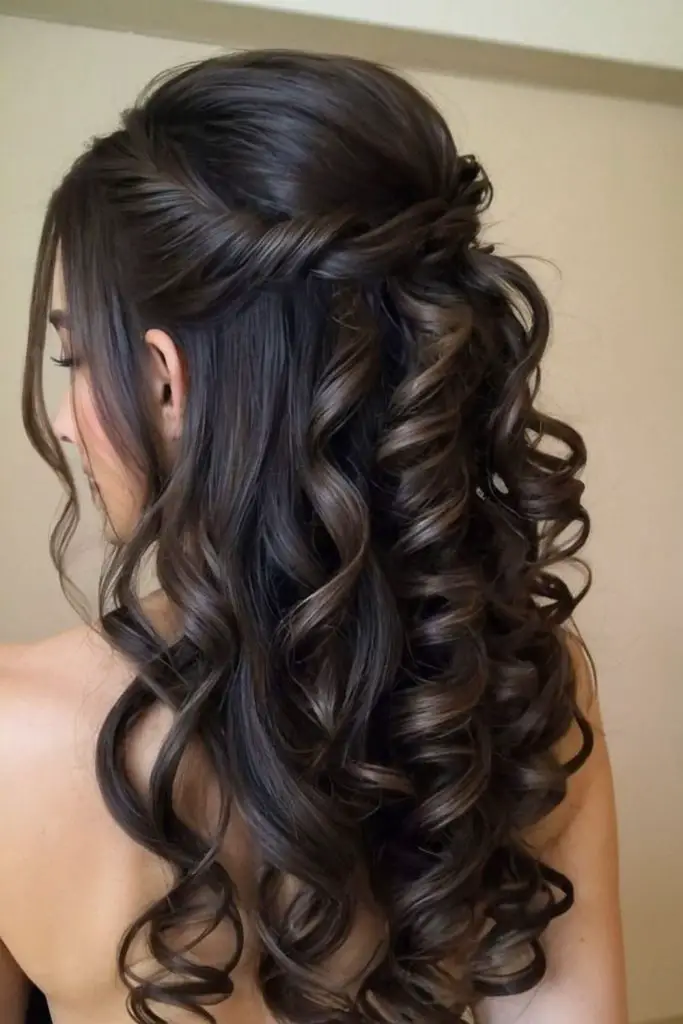 Glossy loose curls with celestial glow.