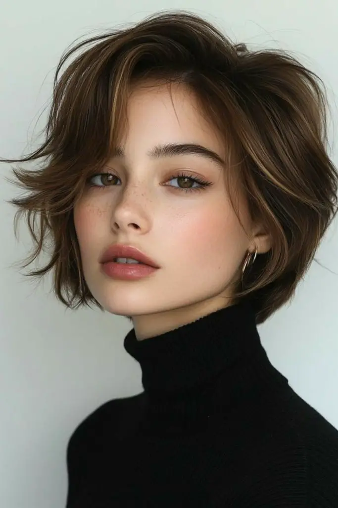 Blunt, structured bob with clean lines.
