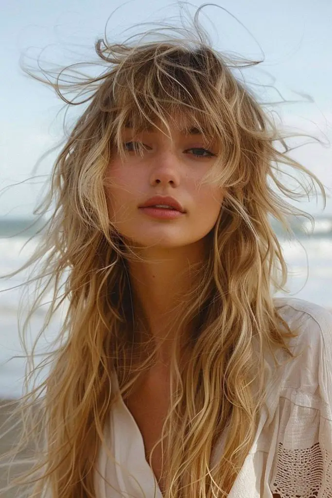 Ocean-inspired waves with tousled texture.