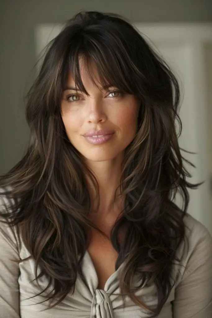Mermaid-inspired flowing waves with fringe.