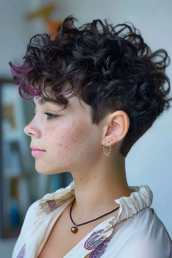 Soft ringlet pixie with feathered effect