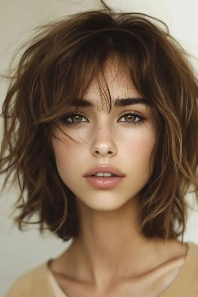 Sunlit bob with flicked feathered layers.