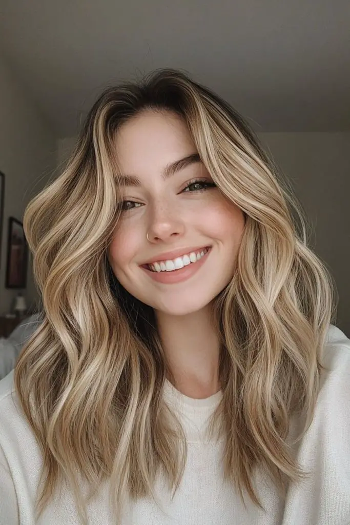 Soft golden waves with effortless movement.