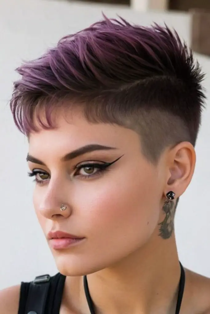 Bold mohawk-inspired pixie with height.