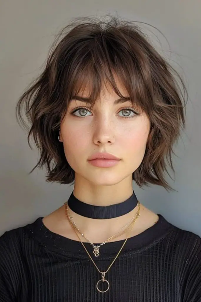 Wispy bob with soft razor-cut edges.